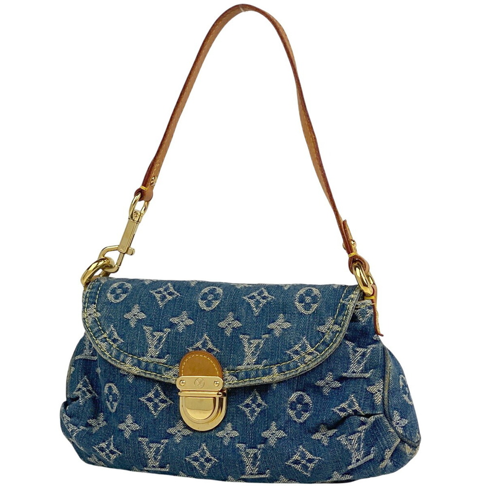 Louis Vuitton Pleaty Shoulder Bag Monogram Denim Blue
